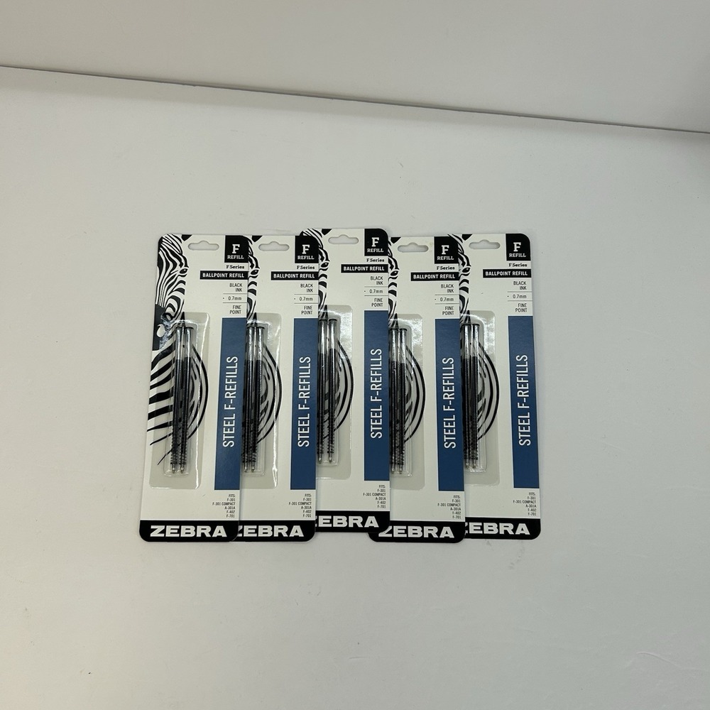 5 Packs of 2 F-Refill for Zebra F-301 F301 F-402 F-701 Pen Black Ink 85512